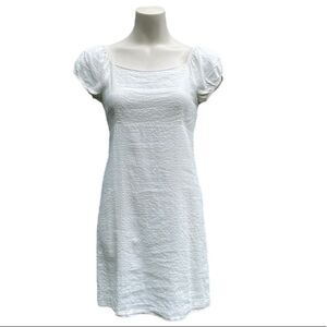 THEORY • size 4 white dress with light stitched / stripes